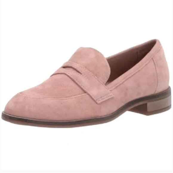 Clarks Shoes - Clarks Slip On Dusty Rose Pink Suede Loafers, Women's US 9/EU 40